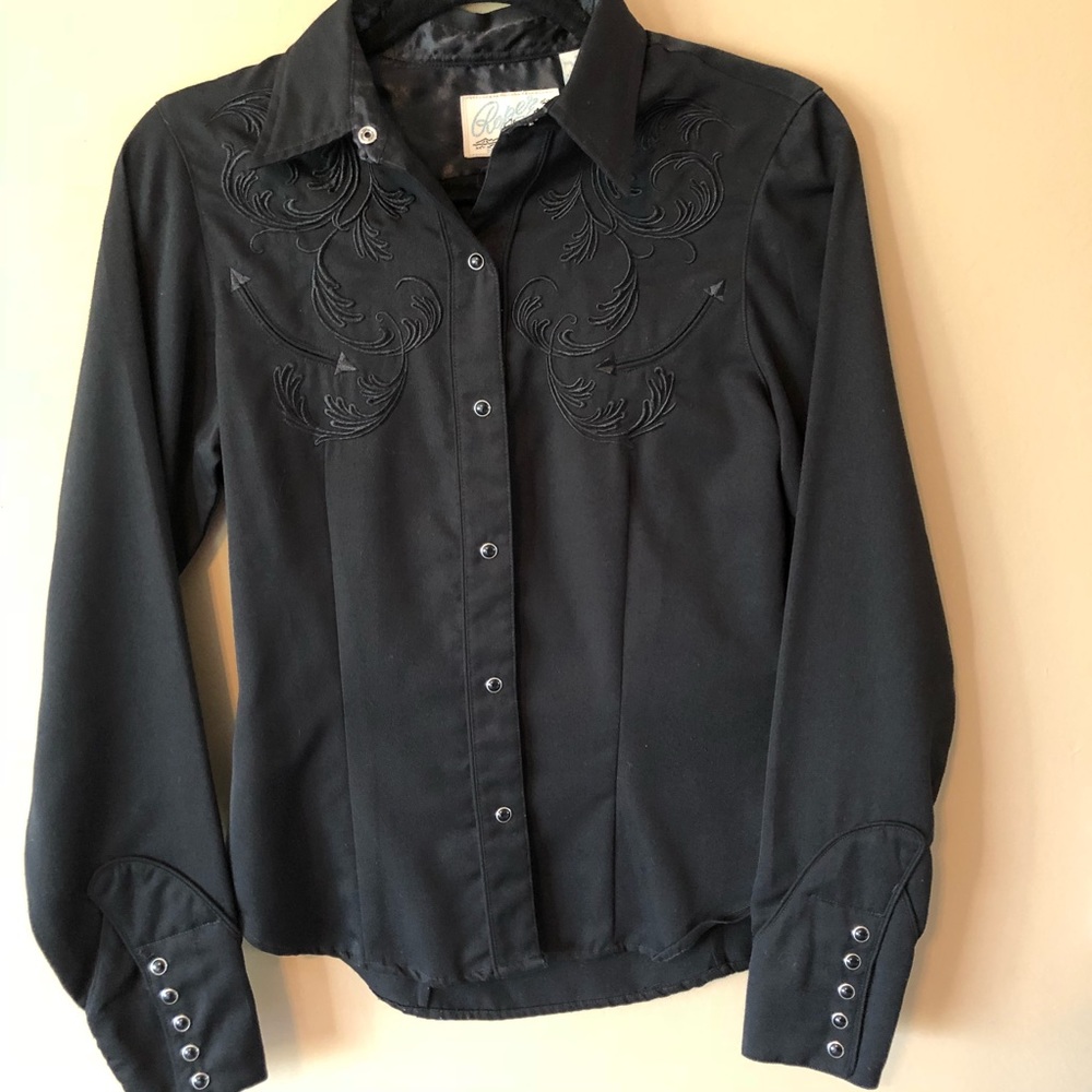 Black Roper embroidered western shirt